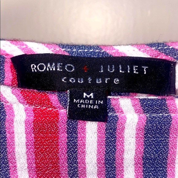 Romeo & Juliet Couture Ruffle Bell Sleeve Striped - Picture 2 of 8